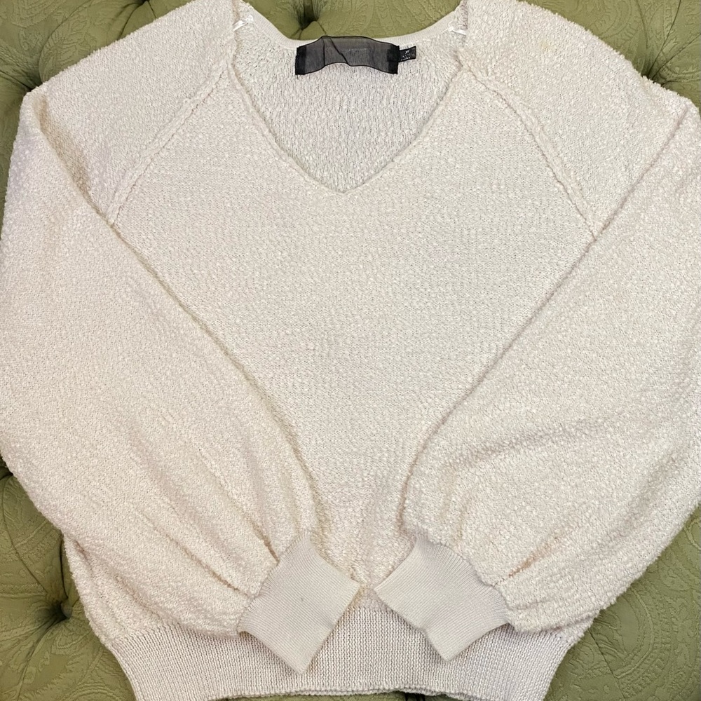 Code X Mode Sweater Sz. XS Popcorn Boucle Fabric Blousen Sleeves Good Condition